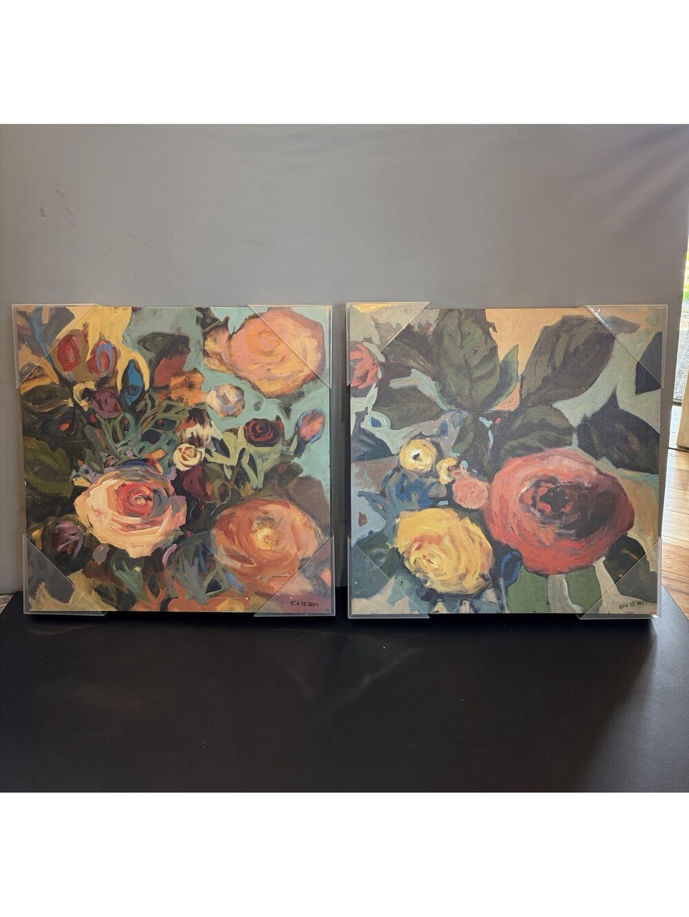 Colorful Floral Canvas Wall Art 15”x15” - Set Of 2 (NEW)